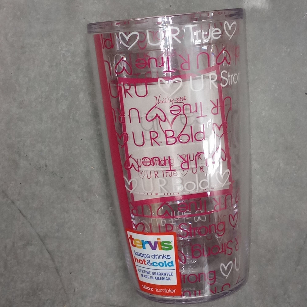 NWT, Tervis Pink and Red Insulated Tumbler